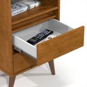 Ver imagem 3 de Mesa de Cabeceira Pés Retrô 2 Gavetas 43cm Roma Freijó - Ej Móveis