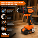 Ver imagem 5 de Parafusadeira Furadeira 20V Li-Ion Brushless c/ 1 Bateria 220V - Wokin