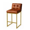 Ver imagem 3 de Banqueta Cozinha Alta com Encosto Industrial Kit 6 Dourado Lirina Pu C05 - D'rossi