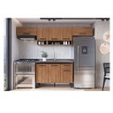 Ver imagem 1 de Cozinha Giovanna 4PÇS 8 Portas Freijo/Preto Marrom/Freijó