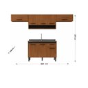 Ver imagem 3 de Cozinha Giovanna 4PÇS 8 Portas Freijo/Preto Marrom/Freijó