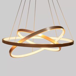 Lustre Luminaria Led 3 Aneis Pendente 3 em 1 Perfil Decoraçao Luxo Ajustavel Ambiente Quarto Sala Re - 2