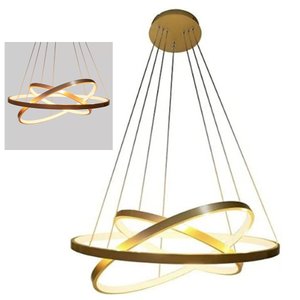 Lustre Luminaria Led 3 Aneis Pendente 3 em 1 Perfil Decoraçao Luxo Ajustavel Ambiente Quarto Sala Re
