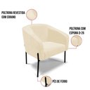 Ver imagem 3 de Poltrona Sala Decorativa Stella Pé de Aço Preto Sintético Pu Bege D03 - D’Rossi