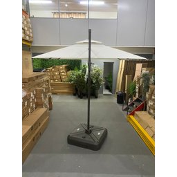 Ombrelone Quadrado 3x3 em Alumínio Bege com Base Piscina e Jardim - 8