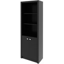 Ver imagem 7 de Estante Armário Alta Livreiro Multiuso Office 2 Portas Preto