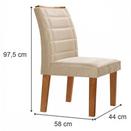 Mesa de Jantar 8 Lugares Nápoles/Genova com Vidro Cinamomo/Off White/Bege - Cel Móveis - 4