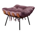 Ver imagem 4 de Poltrona Costela com Puff Base Fixa para Sala, Quarto - Veludo Roxo