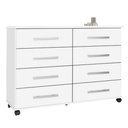 Ver imagem 1 de Cômoda Jade com 8 Gavetas Corrediça Telescópica e Rodinhas Cor Branco