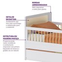 Ver mais imagens de Bicama Solteiro Infantil Reversível LED com Rattan Grade em Palito Wave Casatema MadeiraOriginals Branco