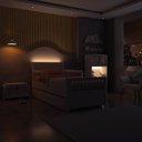 Ver imagem 3 de Bicama Solteiro Infantil Reversível Led com Rattan Grade em Palito Wave Casatema MadeiraOriginals