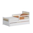 Ver imagem 4 de Bicama Solteiro Infantil Reversível Led com Rattan Grade em Palito Wave Casatema MadeiraOriginals