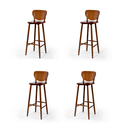 Ver imagem 1 de Conjunto 4 Banquetas Altas Bistrô de Madeira Lisboa:imbuia