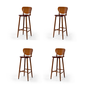 Conjunto 4 Banquetas Altas Bistrô de Madeira Lisboa:imbuia