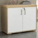 Ver imagem 1 de Armário para Escritório Tamburato 2 Portas Carvalho/branco - Artany Móveis