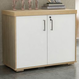 Armário para Escritório Tamburato 2 Portas Carvalho/branco - Artany Móveis - 1