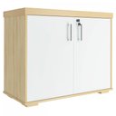 Ver imagem 2 de Armário para Escritório Tamburato 2 Portas Carvalho/branco - Artany Móveis