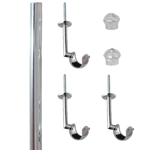 Kit Varão Para Teto 3,00mts 28mm Cromado