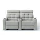 Ver imagem 2 de Sofá 2 Lugares Reclinável Elétrico Massageador em Linho Cor Cinza Linha Cinema