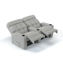 Ver imagem 3 de Sofá 2 Lugares Reclinável Elétrico Massageador em Linho Cor Cinza Linha Cinema