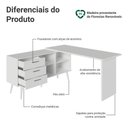 Ver imagem 6 de Escrivaninha em L Mesa para Computador Gamer 3 Gavetas Branco Lisboa Madesa