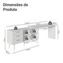 Ver imagem 4 de Escrivaninha em L Mesa para Computador Gamer 3 Gavetas Branco Lisboa Madesa