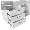 Ver mais imagens de Escrivaninha em L Mesa para Computador Gamer 3 Gavetas Branco Lisboa Madesa