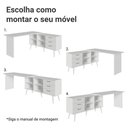 Ver imagem 7 de Escrivaninha em L Mesa para Computador Gamer 3 Gavetas Branco Lisboa Madesa