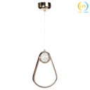 Ver imagem 1 de Luminária de Teto Pendente Oval de Cristal Dourado Led Integrado 3w 3000k