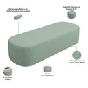 Ver imagem 3 de Puff Decorativo Orgânico para Living Quarto 195cm Doha W01 Linho Verde Menta - Lyam Decor