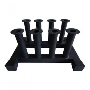 Suporte Barra de Chão (8 Barras) Aço e Tubo Pintado Preto