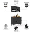 Ver imagem 2 de Armário de Cozinha com Tampo Cp01 100cm Pérola Preto Z34 - Mpozenato