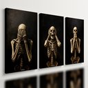 Ver imagem 4 de Kit3 Quadro Decorativo Caveira Esqueleto Dark Moderno Gótico 28x20cm