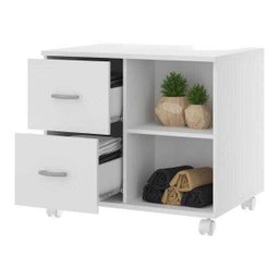 Gabinete Banheiro com Recorte para Pia e Rodízios Multimóveis Branco - 5