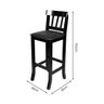 Kit 4 Cadeiras Altas Fixas Pretas Estofadas Pretas Mineira Em Para Bares Preto - 2