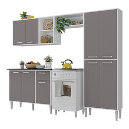 Cozinha Completa Compacta xangai Plus Multimóveis Branco/Fumê - 6