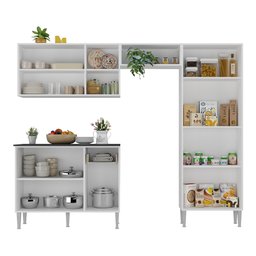 Cozinha Completa Compacta xangai Plus Multimóveis Branco/Fumê - 4