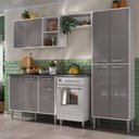 Ver imagem 1 de Cozinha Completa Compacta xangai Plus Multimóveis Branco/Fumê