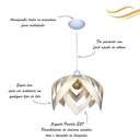 Ver imagem 3 de Luminária Lustre Pendente E27 Madeira Teto Sala Quarto Cozinha Lúpulo G Marfim