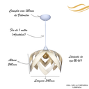 Ver imagem 2 de Luminária Lustre Pendente E27 Madeira Teto Sala Quarto Cozinha Lúpulo G Marfim