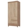 Guarda Roupa Solteiro Wind e Armário Multiuso Viena Nogal Vanilla Touch - Demóbile - 2