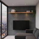 Ver imagem 1 de Prateleira Decorativa com Luzes LED e Suporte Invisível 1,80m Móvel na Caixa