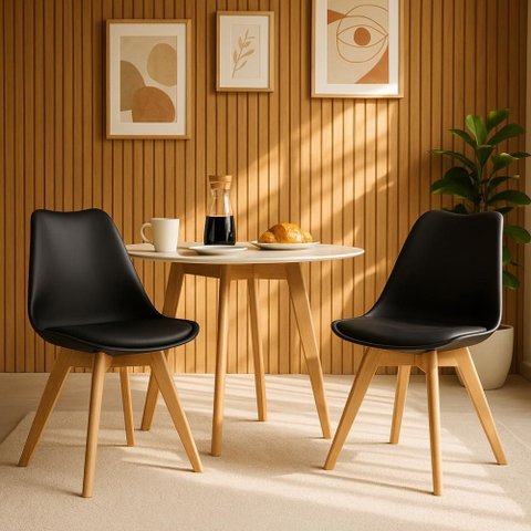 Kit 2 Cadeiras Leda Saarinen Design Preta Preto