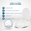 Ver imagem 5 de Assento Sanitário com Amortecedor Oxford Creme para Vaso Deca com Ferragem Dourada