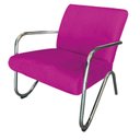 Ver imagem 5 de Kit Namoradeira + Poltrona Decorativa Bela Couro Pink Braço Cromado
