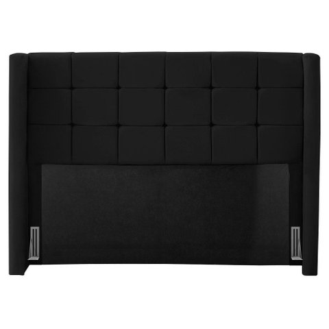 Cabeceira Cama Box Casal King Size Gioconda 195cm com Frame Veludo Preto - Desk Design