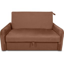 Sofá Cama para Sala de Estar Zaia com Baú Veludo Matrix - Cobre - 2