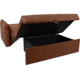 Sofá Cama para Sala de Estar Zaia com Baú Veludo Matrix - Cobre - 4