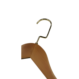 Cabide de Madeira Marfim com Gancho Rose Gold de Luxo – Conjunto Elegante com 25 Unidades - 2
