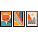 Ver imagem 1 de Quadros Abstrato Moderno Tropical Decoração - Kit de 3